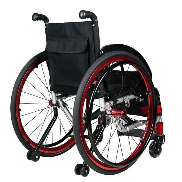 High-quality 24 inch Rear Wheel Aluminum Leisure Sport Wheelchair Backside View High-quality 24 inch Rear Wheel Aluminum Leisure Sport Wheelchair Backside View