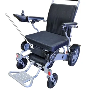 Wheelchair Computer Storage Bag on Wheelchair Sideview