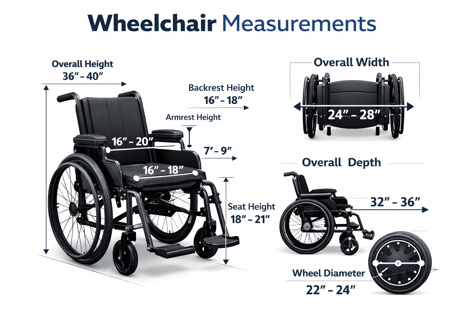 how to measure size of a wheelchair
