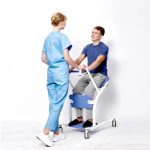 Young Man Using Steady Sit to Stand Manual Lift