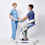 Man Using Steady Sit to Stand Manual Lift Sketch