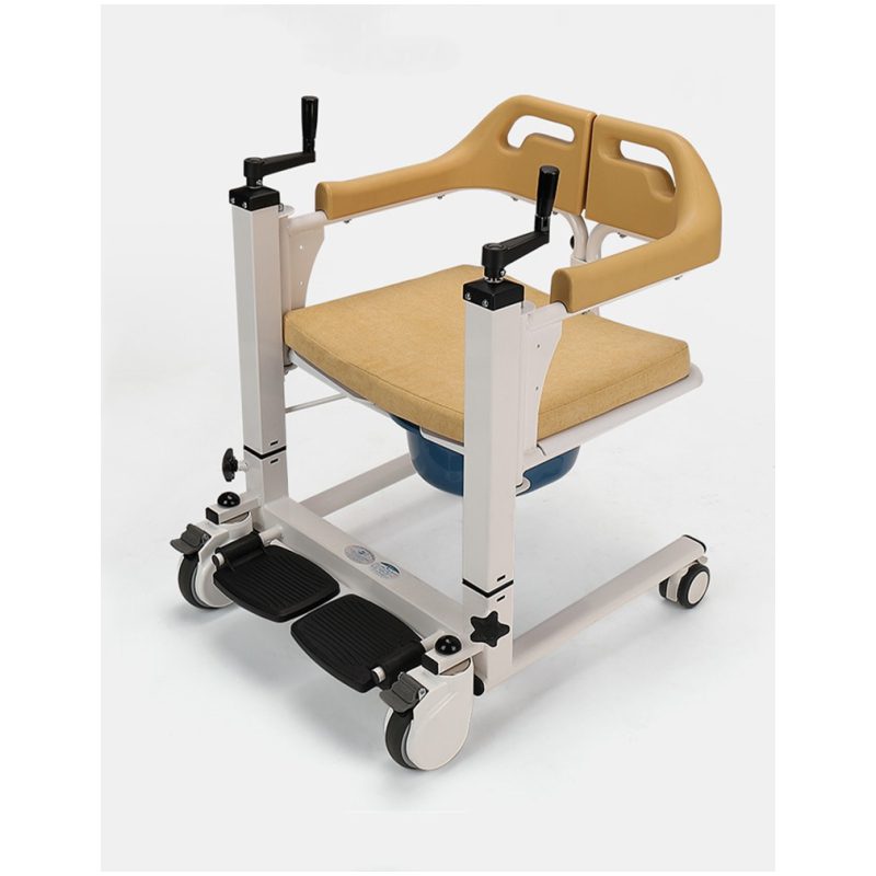 Double-hand Control Manual Transfer Commode Wheelchair