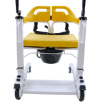 Yellow One-hand Control Manual Transfer Commode Wheelchair