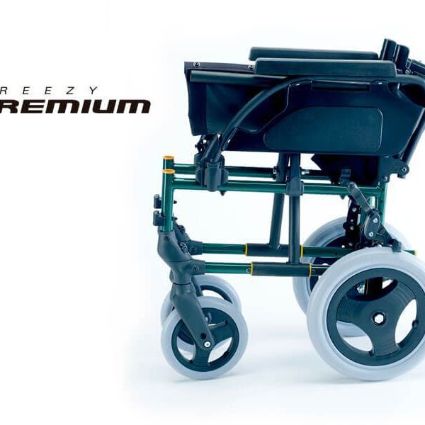 BREEZY Premium Manual Folding Wheelchair Leftside View BREEZY Premium Manual Folding Wheelchair Leftside View