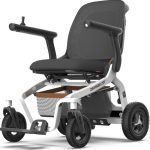White Robooter Folded Smart Electric Wheelchair Side View