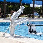 Fixed Pool Transfer Lift Device Seat Outside Pool