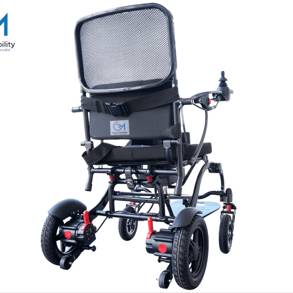 Champion Electric Hybrid Carbon Fiber Wheelchair Backview Champion Electric Hybrid Carbon Fiber Wheelchair Backview