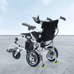 Foldable Electric Wheelchair Backsideview