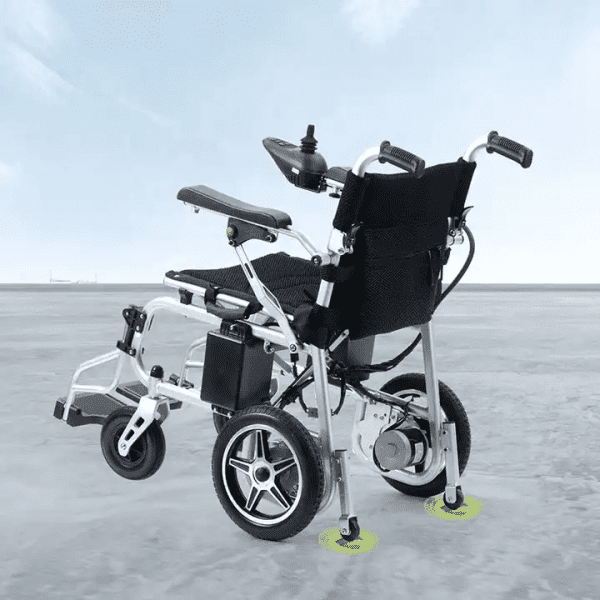 Foldable Electric Wheelchair Backsideview Foldable Electric Wheelchair Backsideview