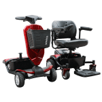 Dismantled Red 2 in 1 Electric Wheelchair and Mobility Scooter