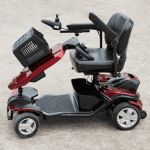 Folded Red 2 in 1 Electric Wheelchair and Mobility Scooter