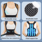 Back Brace Posture Corrector For Women And Men Front and Back View