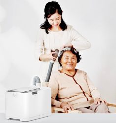 People Using Electric Shampoo Machine