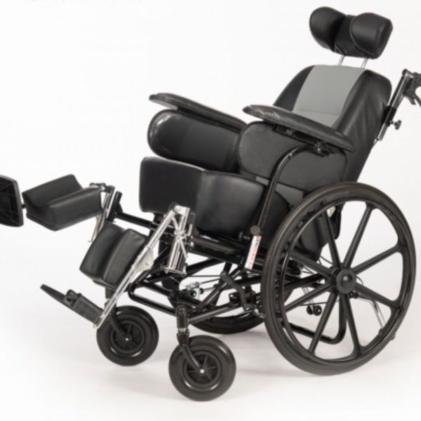 Comfortable Manual Reclining Wheelchair Leftside View Comfortable Manual Reclining Wheelchair Leftside View