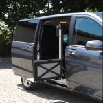 Help V Side Platform Lift by Handytech Getting Outside Van