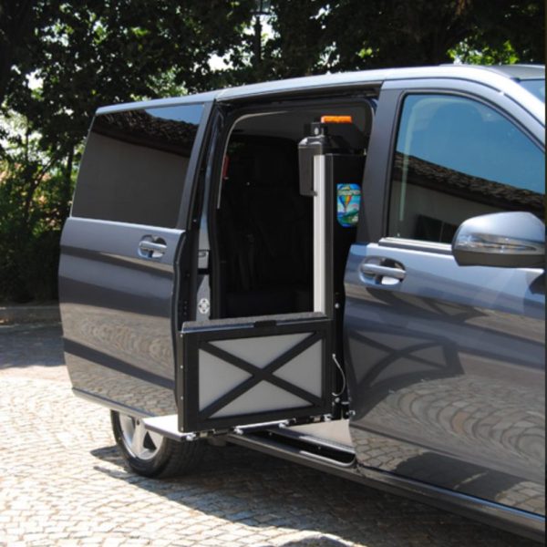 Help V Side Platform Lift by Handytech Getting Outside Van Help V Side Platform Lift by Handytech Getting Outside Van