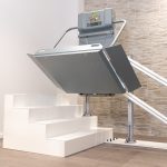Half Opened LOGIC Inclined Platform Lift for Straight Stairs