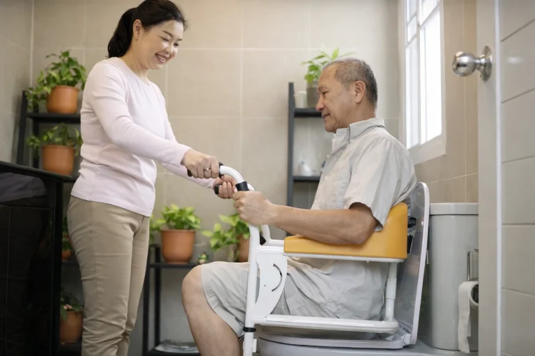 Transfer Wheelchair to Toilet