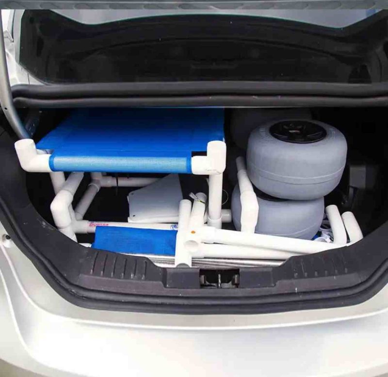 PVC Beach Wheelchair Inside Car Trunk