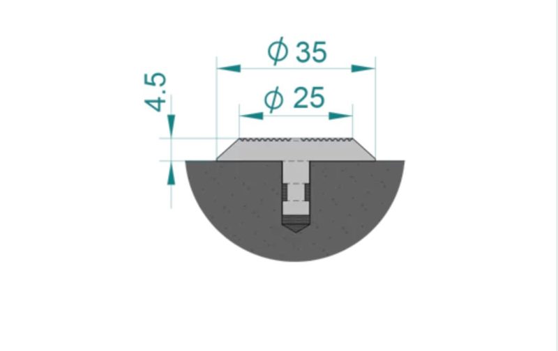 Stainless Steel Tactile Warning Stud Diagram