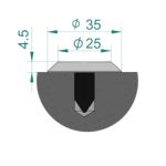 Stainless Steel Tactile Warning Stud Detail Diagram