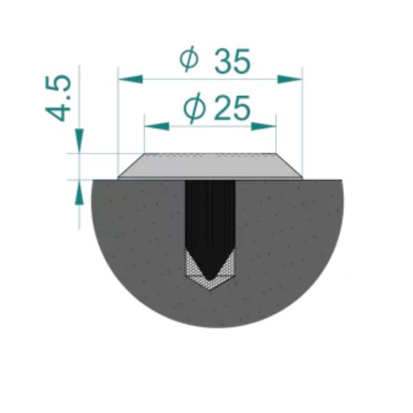 Stainless Steel Tactile Warning Stud Detail Diagram Stainless Steel Tactile Warning Stud Detail Diagram