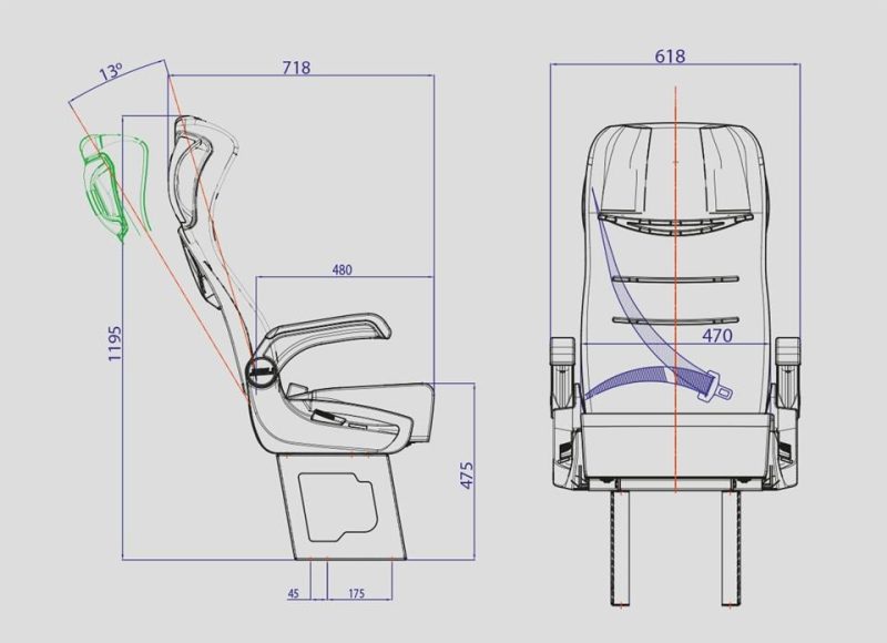 Technical Drawing Passenger Seat 5050f m1 by sege
