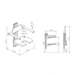 Bathroom Wall Mounted U-Shaped Shower Seat Detailed Sketch