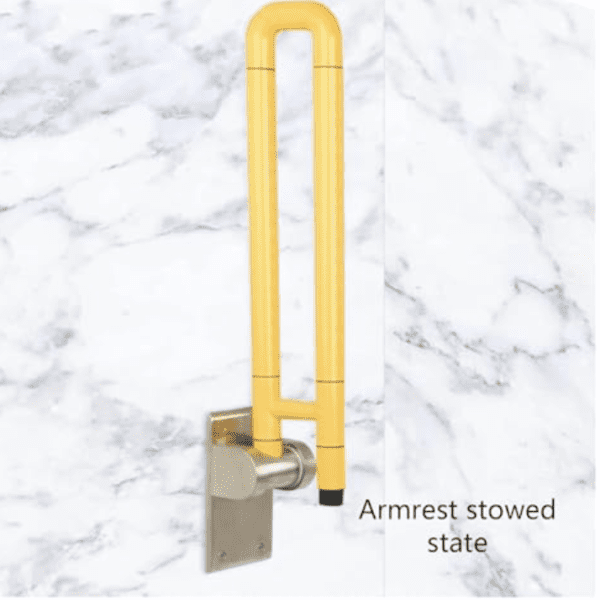 Foldable Stainless Steel Armrest Stowed State Foldable Stainless Steel Armrest Stowed State