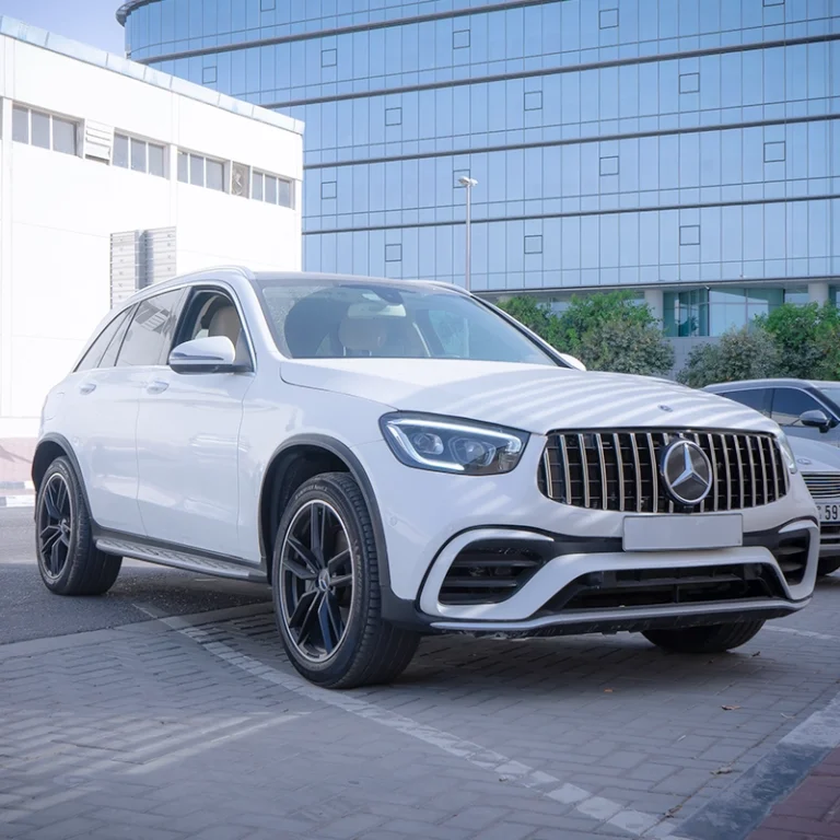 Hand-Control Vehicle Rental White Mercedes Front View