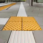 Yellow PVC Tactile Paving Board Installed on Floor