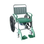 3-in-1 Folding Portable Commode and Shower Chair Green Seat