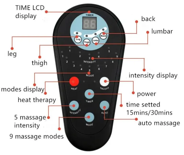 Remote Control Standing Recliner Massage Chair with Heating and Storage Option-New York Remote Control for Standing Recliner Massage Chair