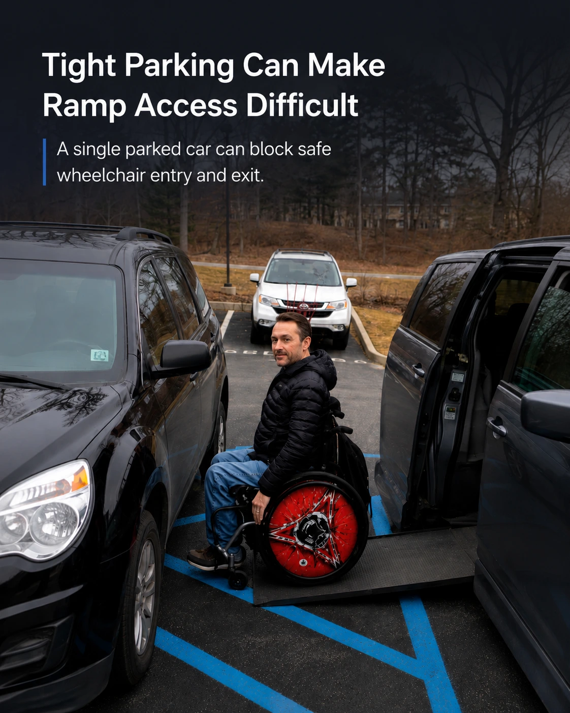 Got Parking Problems With Wheelchair Accessible Vehicles? NoRampĀ® Cars Can Be the Solution wheelchair accessible car parking