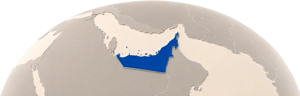 Blue UAE on Globe