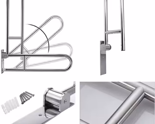 Drop Down Heavy Duty Stainless Steel Toilet Grab Rail in Bathroom Parts Drop Down Heavy Duty Stainless Steel Toilet Grab Rail in Bathroom Parts